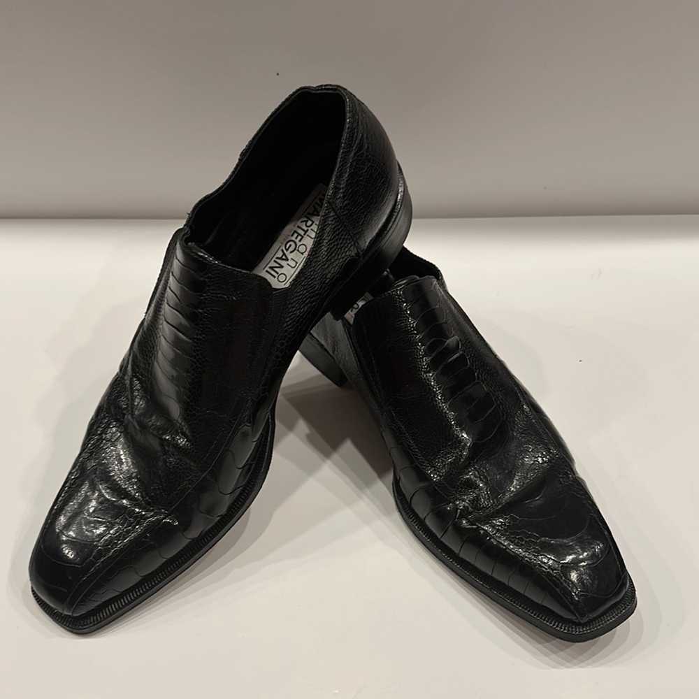 Romano Martegani 714625 Genuine Ostrich Plain Loafer Black Size 10,5